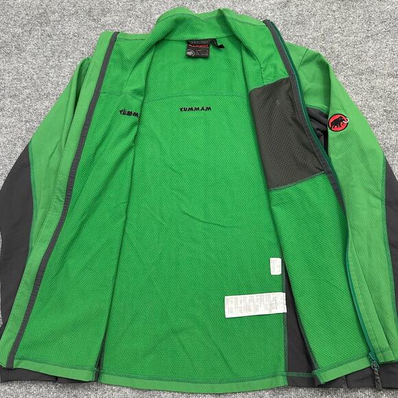 Mammut Soft Shell Stretch Full Zip Green Lightweight Jacket Mens Large - Picture 2 of 13